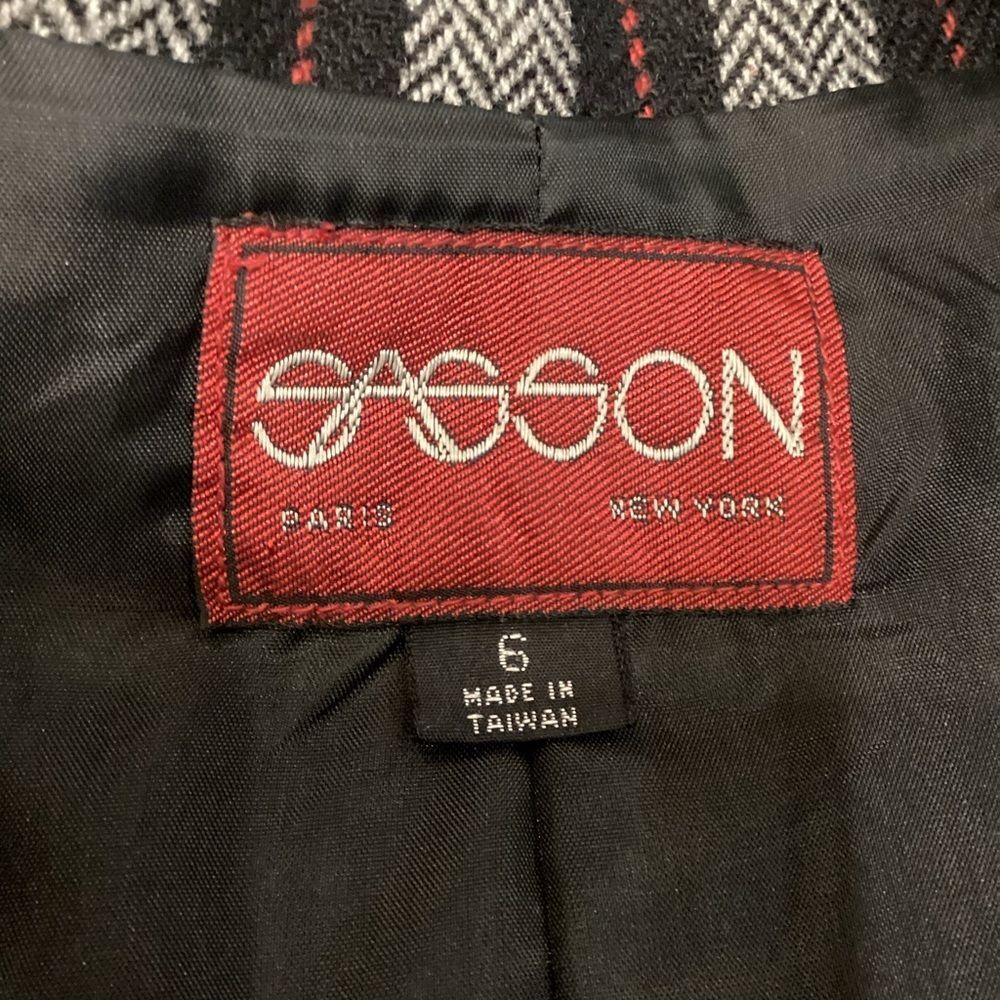 Vintage SASSON Blazer Wool Blend Striped Size 6 - Picture 6 of 8